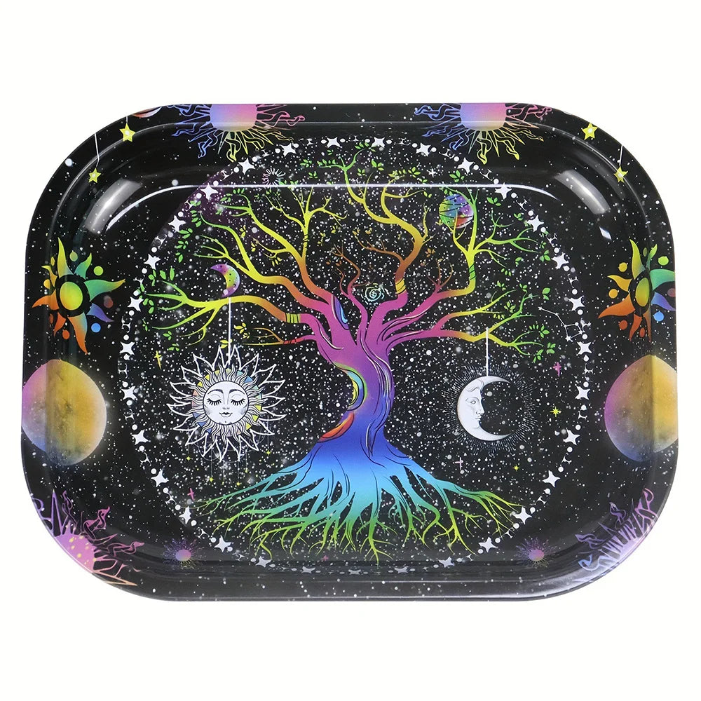 7X5.5inch Metal Tobacco Rolling Tray Multi Cigarette Dish Tin Storage Plate Roller Container 18*14cm Ashtray Rolling Tray