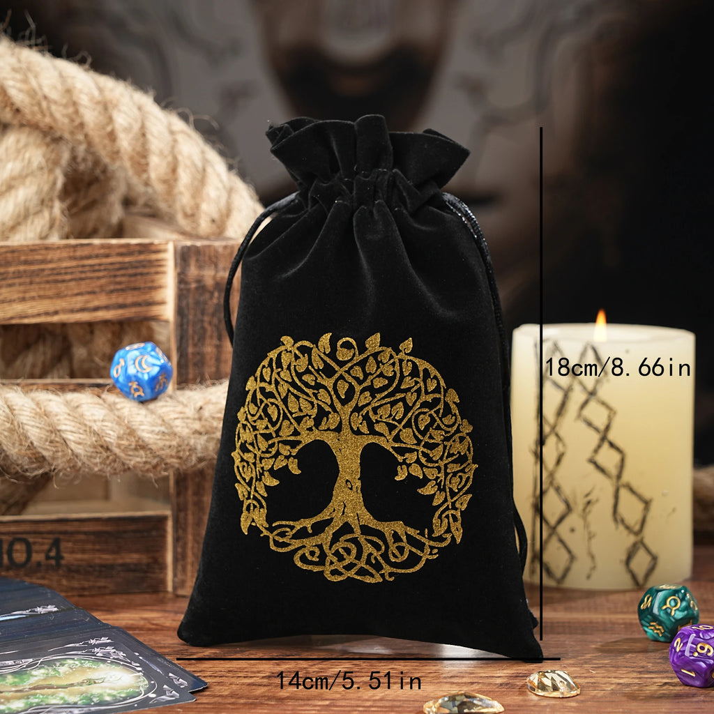 15/1pcs 14x22cm Black Velvet Moon Phase Tarots Cards Storage Bag Jewelry Pouch Travel Cosmetic Gift Bag Hand bag Coin Dice bag