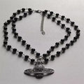 Y2K Crystal Skull Pendant Necklaces Punk Charms Black Beads Necklace Women Chains Choker Goth Jewelry Grunge Accessories