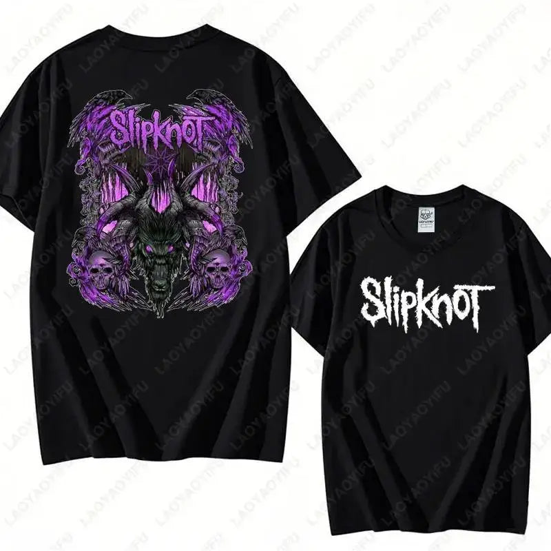 Vintage S-Slipknots Prepare for Hell Tour Black Cotton Tshirt Heavy Metal Rock Band Men Women  Hip Hop Aesthetic Graphic Tshirts