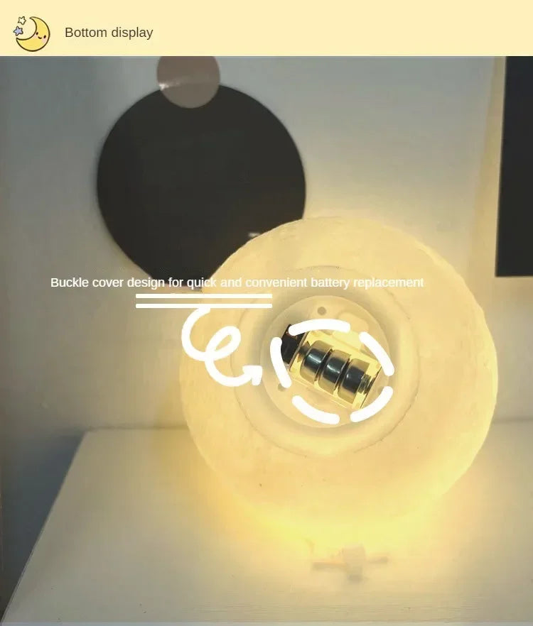 3D Printed Moon Lamp LED 16 Colors Rechargeable Night Light Touch The Moon Children's Night Light Home Decor Birthday Gifts
