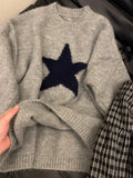 Soft Cozy round Ne Knitted Sweater Women's Loose Fit Autumn Winter Lazy College Sle fiti Print Long Sve Top