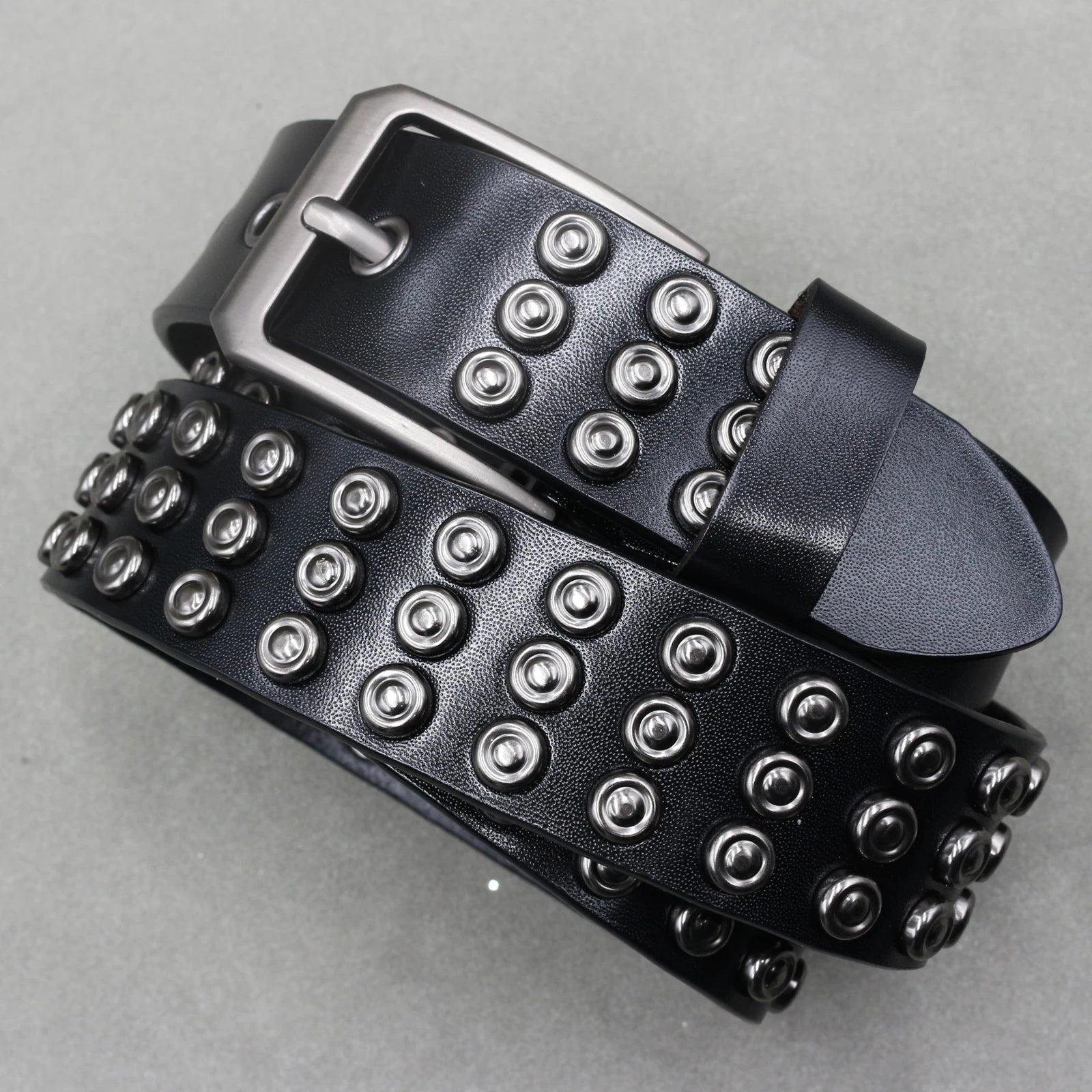 Metal Rivet Belt Luxury Designers Men Rivet Punk Belt Cow Genuine Leather Cintos Masculinos Male Women Rock Hip Hop Strap Waist