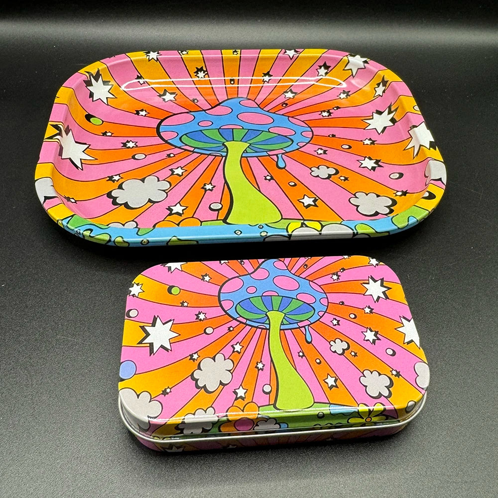 18*14cm Metal Rolling Storage Tray with  TinPlate Storage Box Tobacco Cigarettes Cases Holder Smoking Accessories