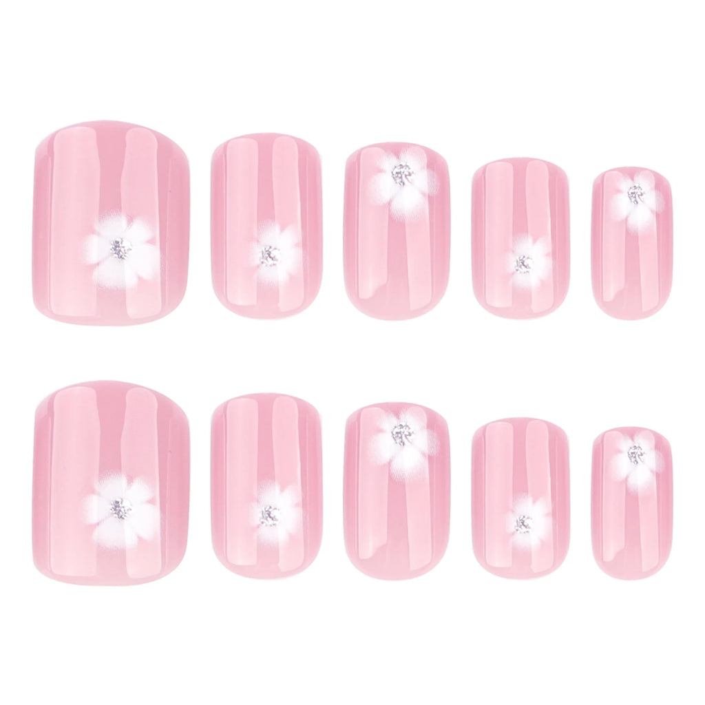 24Pcs Black and White Kitten Press on Nail False Nail Square Removable Handmade Wearable Nail Art for Women&Girl