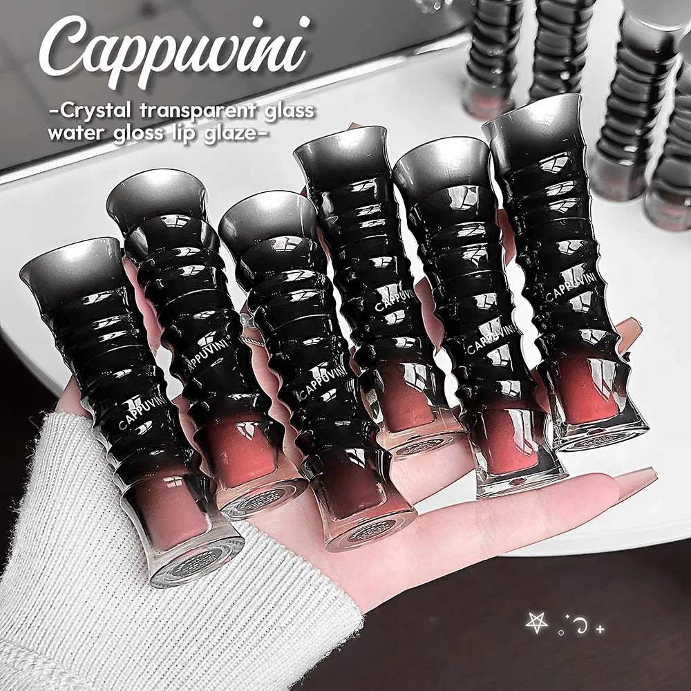 Punk Dark Red Lip Gloss Mirror Shine Silky Moisturizing Texture Lip Glaze Non-Sticky Chocolate Red Cherry Watery Glossy Lip Tint