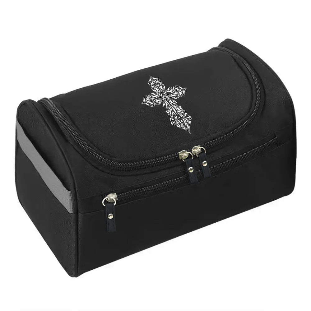 2023 MakeUp Wash Pouch Women's Travel Toiletries Bag Hook Up Cosmetic Bags Men Zipper Handbag Make Up Case Skull Print Organizer
