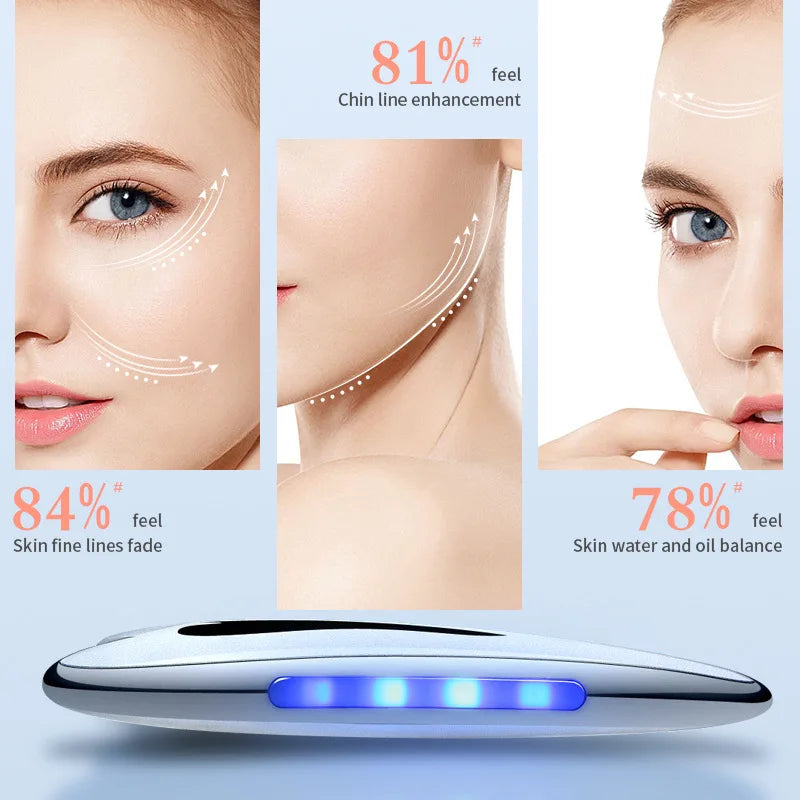 4 in 1 Electric Gua Sha Face Massager Heated Vibration Facial Scraping Tools Anti Wrinkles Double Chin Skin Face Lifting Device