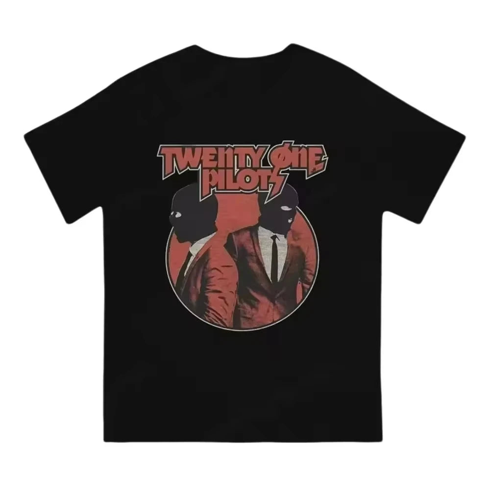 Twenty One Pilots Band World Tour Back T-shirt Women Men Short Sleeve Oversized Rapper Hip Hop Punk Street Harajuku Unisex Tees