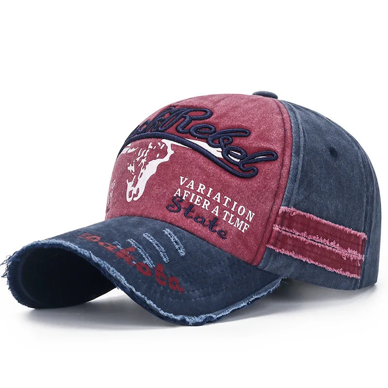 Four Seasons  Baseball Cap Casual Wash Embroidered Cap Curved Brim Bowler Sun Hat Vintage distressed