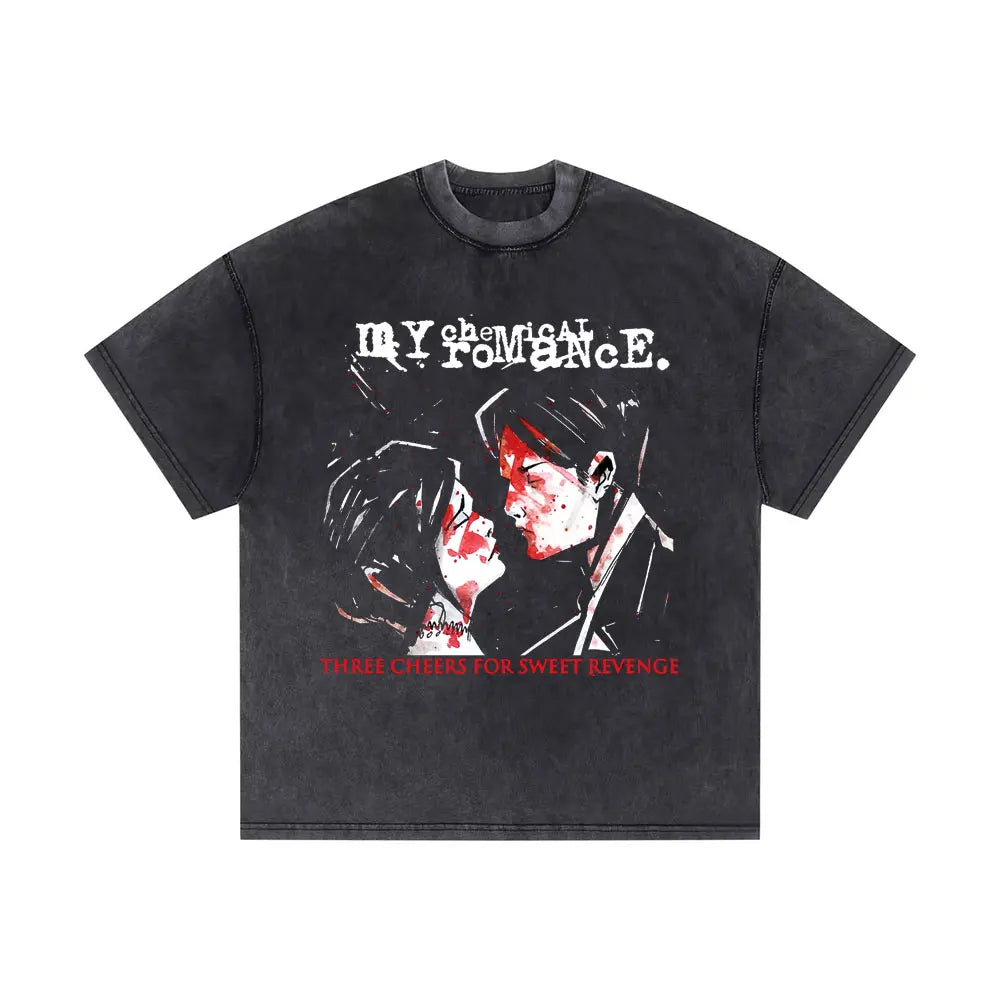 Washed Vintage My Chemical Romance 2007 Tour T Shirt Men Women Parade Punk Emo Rock Band T-shirts Man Fashion Oversized T Shirts
