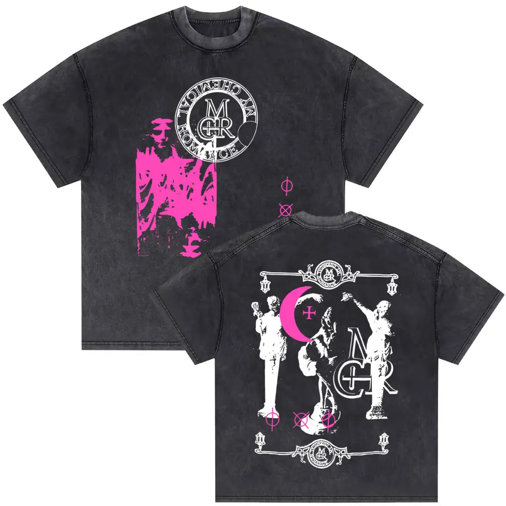 Washed Vintage My Chemical Romance 2007 Tour T Shirt Men Women Parade Punk Emo Rock Band T-shirts Man Fashion Oversized T Shirts