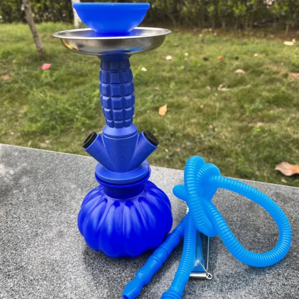 Acrylic Shisha Hookah Set with Single Silicone Hose for Outdoor Travel Portable Narguile Cachimba Accessories