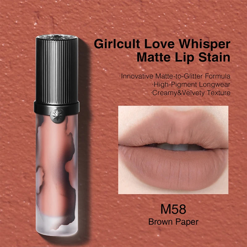 Girlcult Lip Cream Mud Thin Matte Soft Mist Velvet Liquid Lipstick Longlasting Transfer Proof 3.8g Makeup Cosmetics