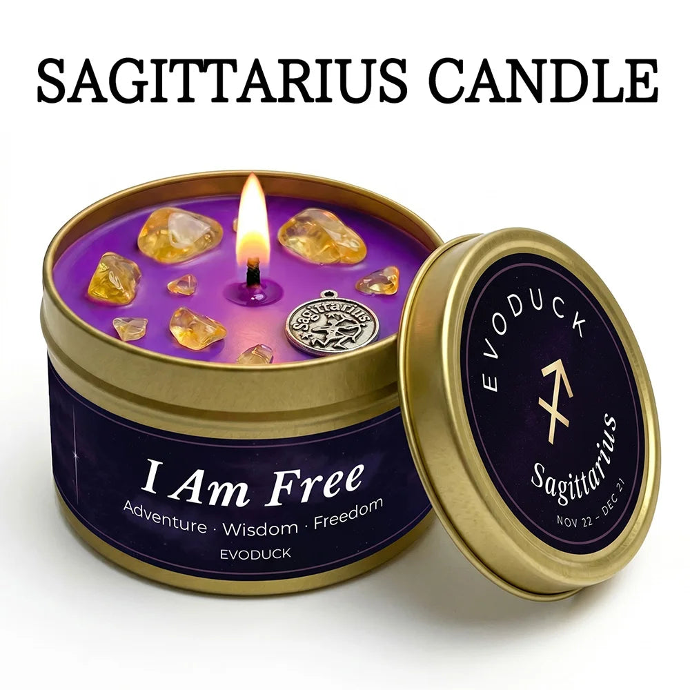 aurus Zodiac Scented Candle, Botanical Vanilla, Astrology Aromatherapy Candle in Tin, Home Fragrance Decor Birthday Gift, 3oz