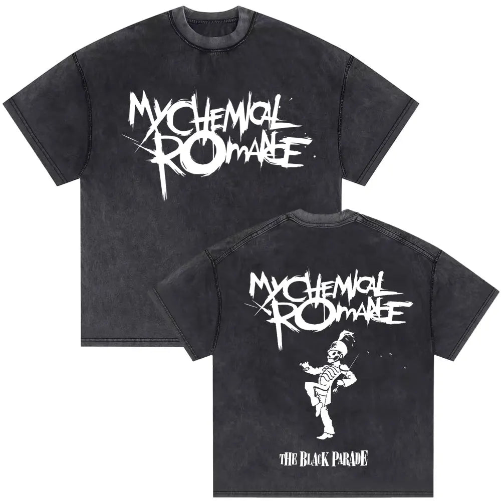 Washed Vintage My Chemical Romance 2007 Tour T Shirt Men Women Parade Punk Emo Rock Band T-shirts Man Fashion Oversized T Shirts
