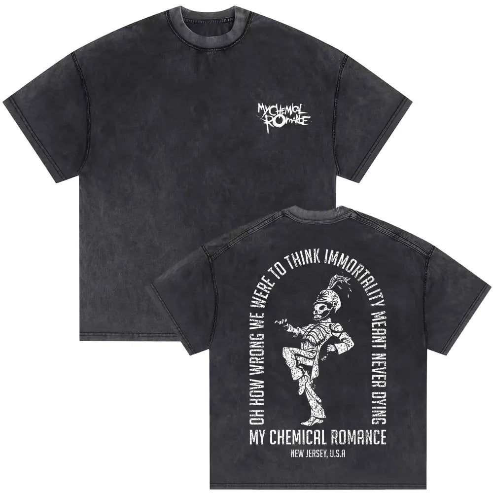 Washed Vintage My Chemical Romance 2007 Tour T Shirt Men Women Parade Punk Emo Rock Band T-shirts Man Fashion Oversized T Shirts
