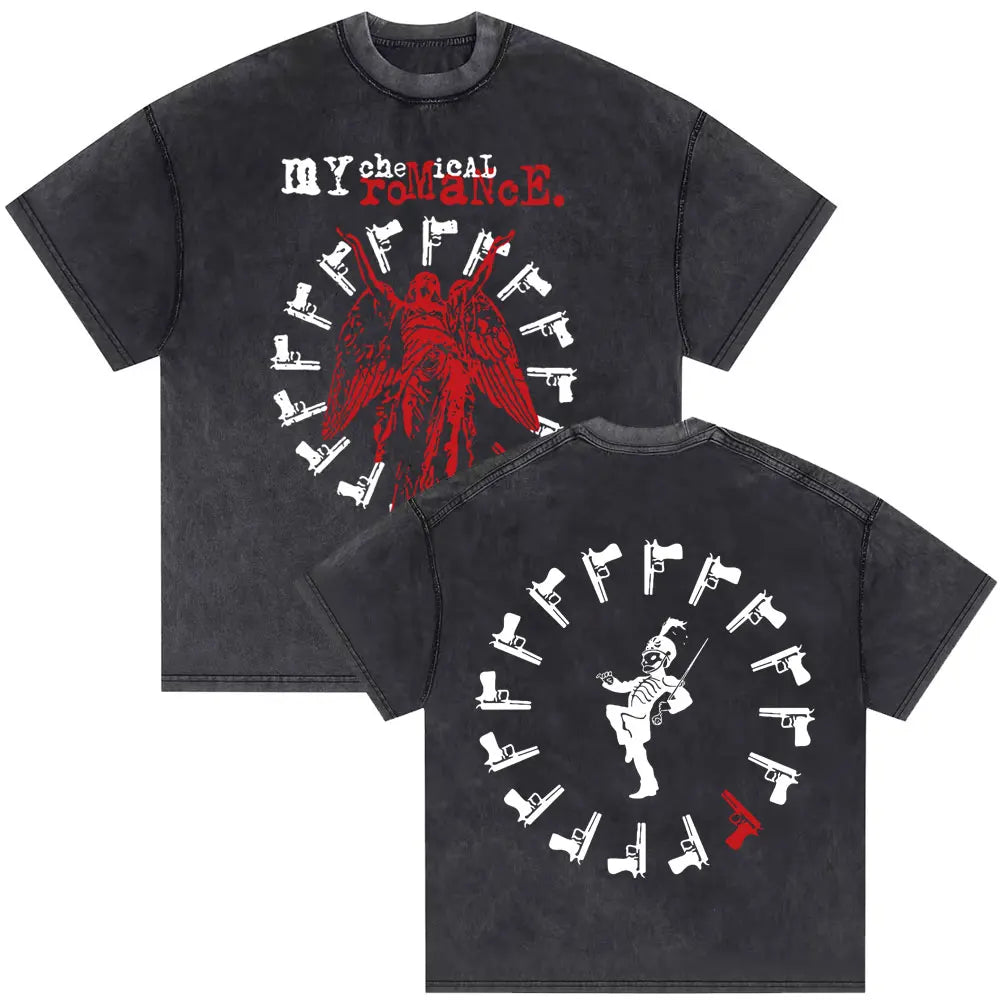 Washed Vintage My Chemical Romance 2007 Tour T Shirt Men Women Parade Punk Emo Rock Band T-shirts Man Fashion Oversized T Shirts