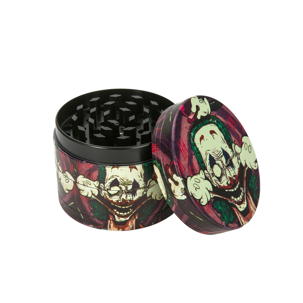 1/2 Pieces Spooky Clown Metal Rolling Tray and Herb Grinder