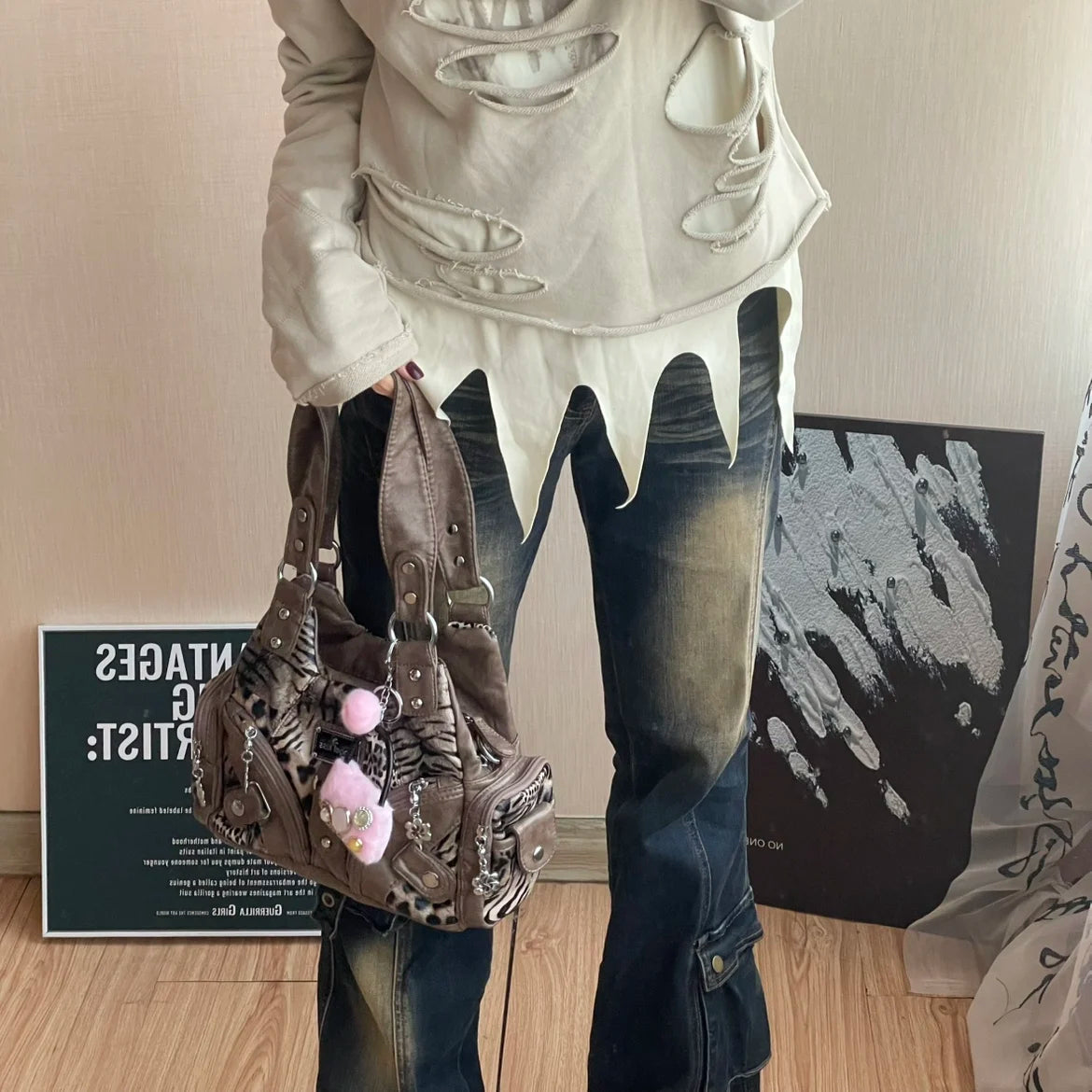 Angel Kiss Soft Tote Bag Women Handbags Small Top-handle Fashion Satchel Multi-Pockets Crossbody Shoulder Bag Hobos Phone Pack