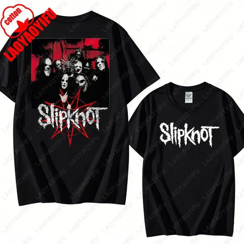 Vintage S-Slipknots Prepare for Hell Tour Black Cotton Tshirt Heavy Metal Rock Band Men Women  Hip Hop Aesthetic Graphic Tshirts