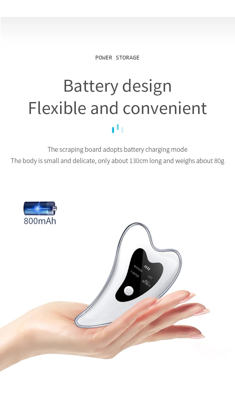 4 in 1 Electric Gua Sha Face Massager Heated Vibration Facial Scraping Tools Anti Wrinkles Double Chin Skin Face Lifting Device