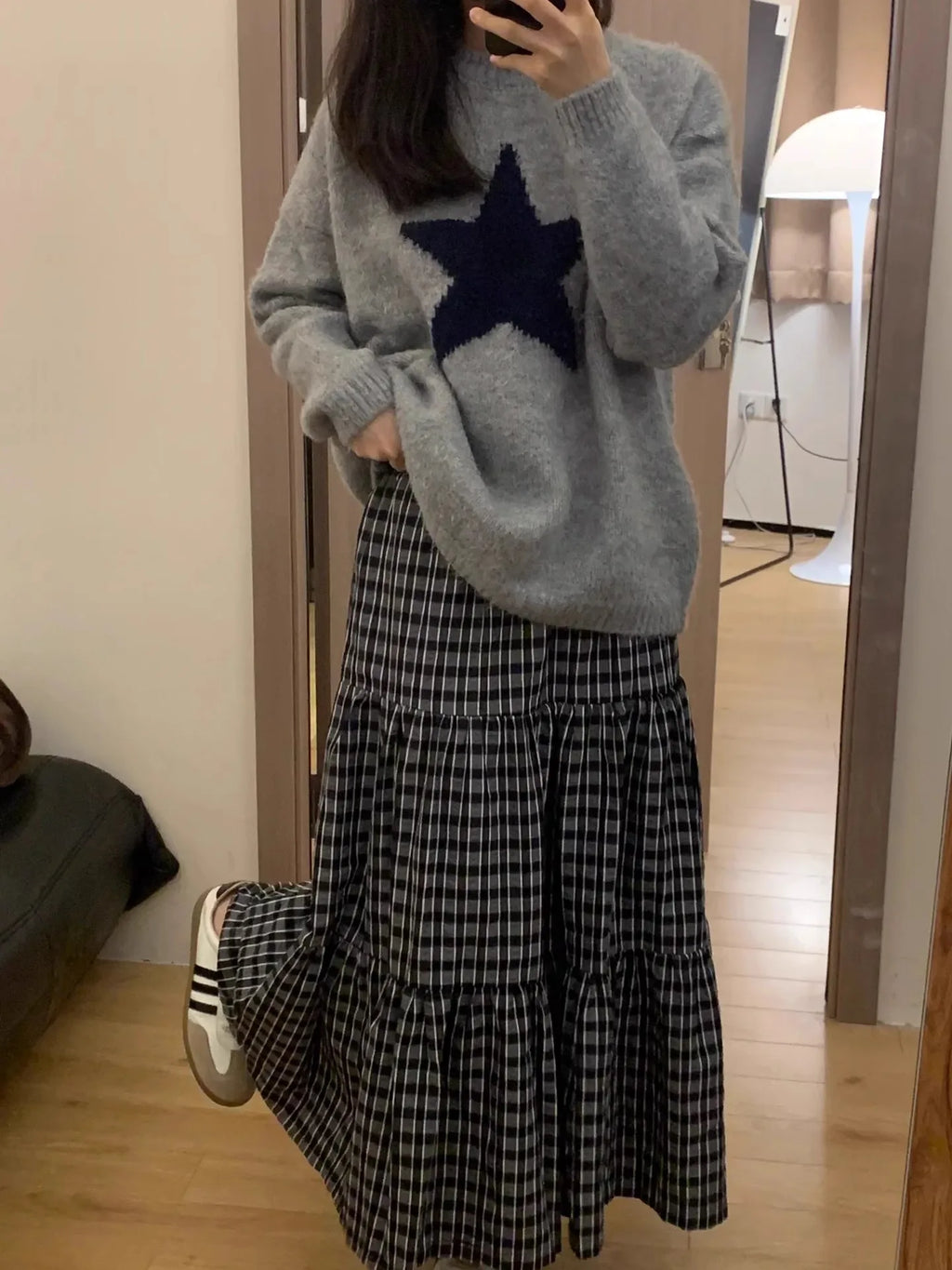 Soft Cozy round Ne Knitted Sweater Women's Loose Fit Autumn Winter Lazy College Sle fiti Print Long Sve Top