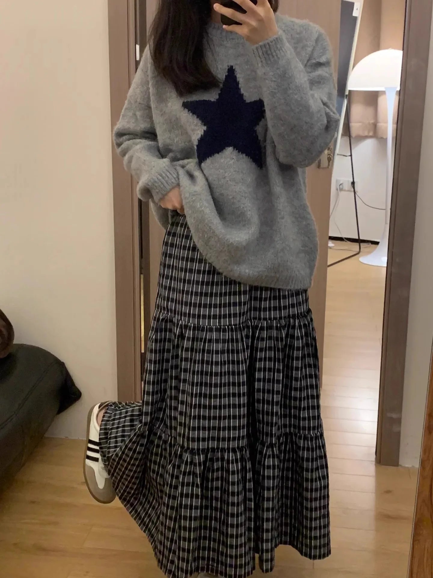 Soft Cozy round Ne Knitted Sweater Women's Loose Fit Autumn Winter Lazy College Sle fiti Print Long Sve Top