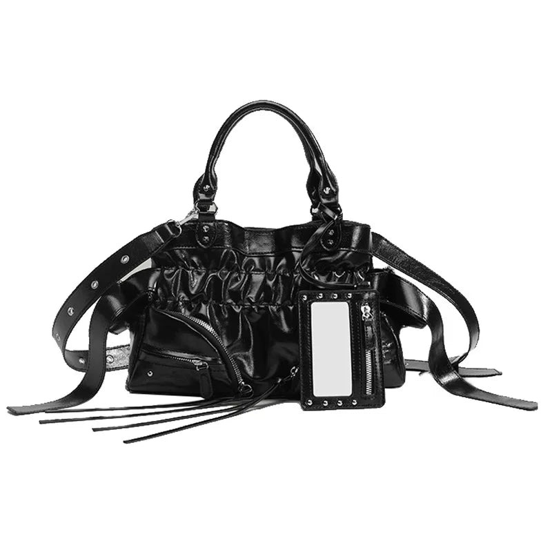 New Fashion Rivet Motorcycle Bag Casual Ladies Versatile Texture Handbag Fashionable Commuting Versatile Shoulder Messenger Bag