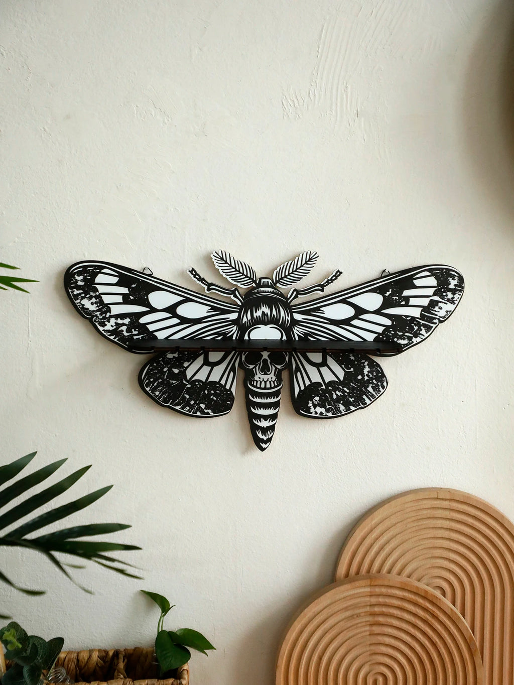 Halloween Floating Wall Shelf Dragonfly Butterfly Crystal Shelf Display for Halloween Party Wall Decorations Gothic Home Decor
