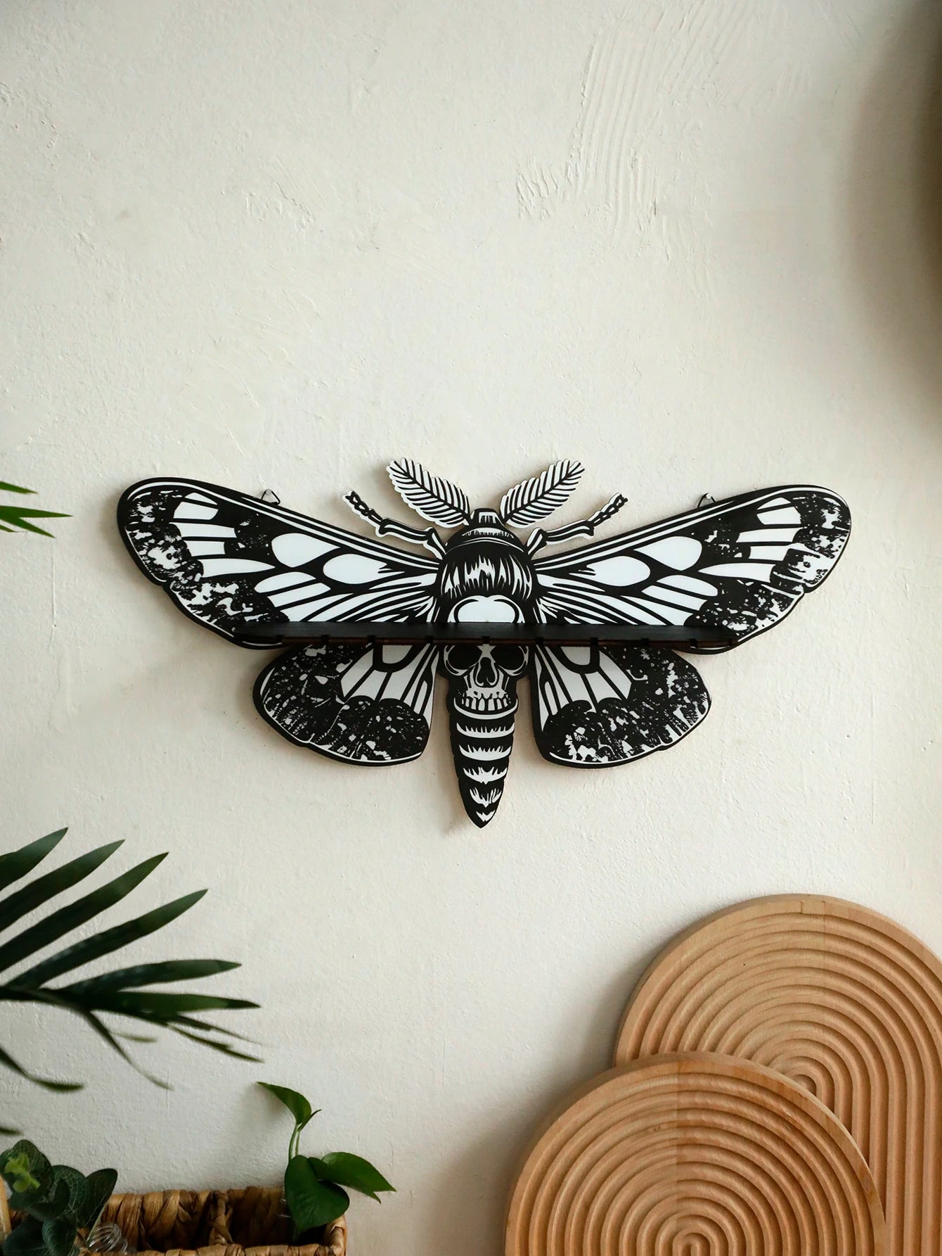 Halloween Floating Wall Shelf Dragonfly Butterfly Crystal Shelf Display for Halloween Party Wall Decorations Gothic Home Decor