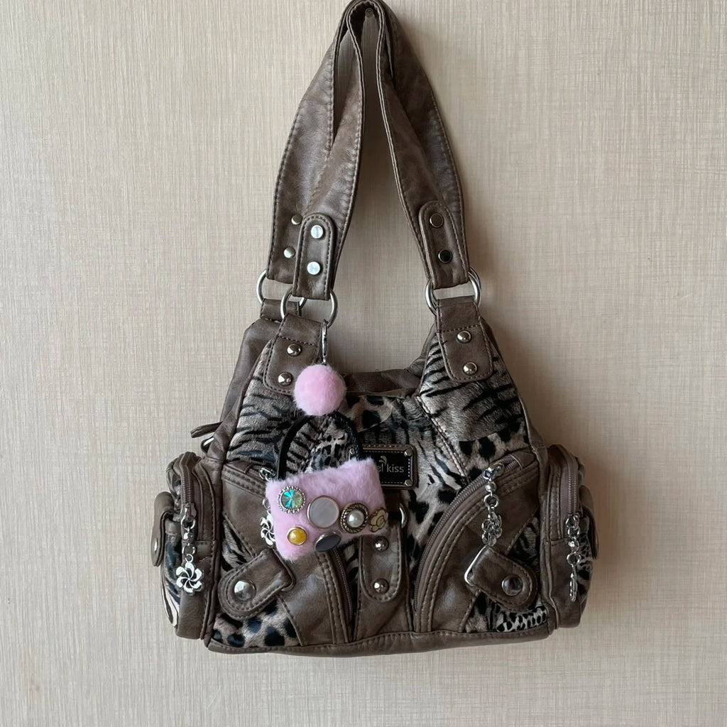 Angel Kiss Soft Tote Bag Women Handbags Small Top-handle Fashion Satchel Multi-Pockets Crossbody Shoulder Bag Hobos Phone Pack