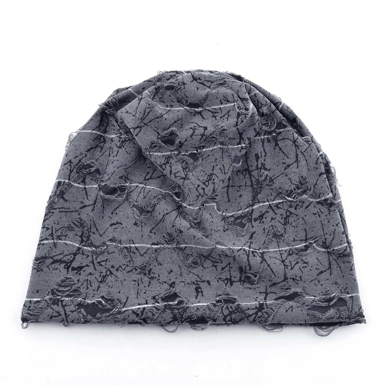Distressed marble print Beanie Men Unisex Vintage Streetwear Hip Hop Hat Women's Spring Fall Knit Cap For Casual Sport