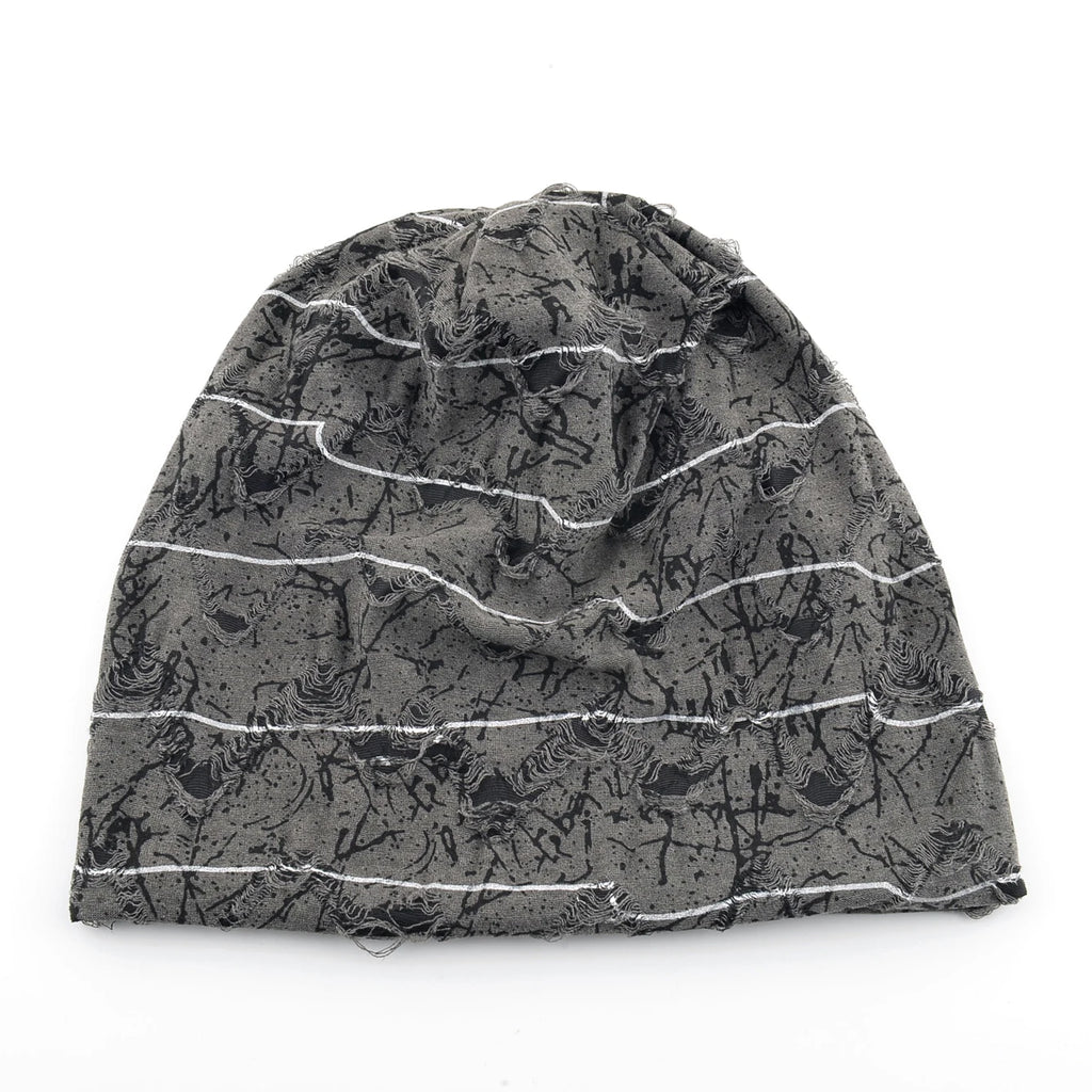 Distressed marble print Beanie Men Unisex Vintage Streetwear Hip Hop Hat Women's Spring Fall Knit Cap For Casual Sport
