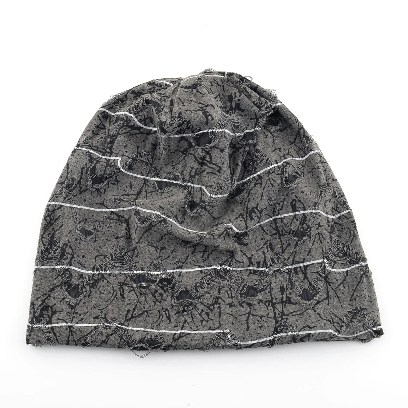 Distressed marble print Beanie Men Unisex Vintage Streetwear Hip Hop Hat Women's Spring Fall Knit Cap For Casual Sport