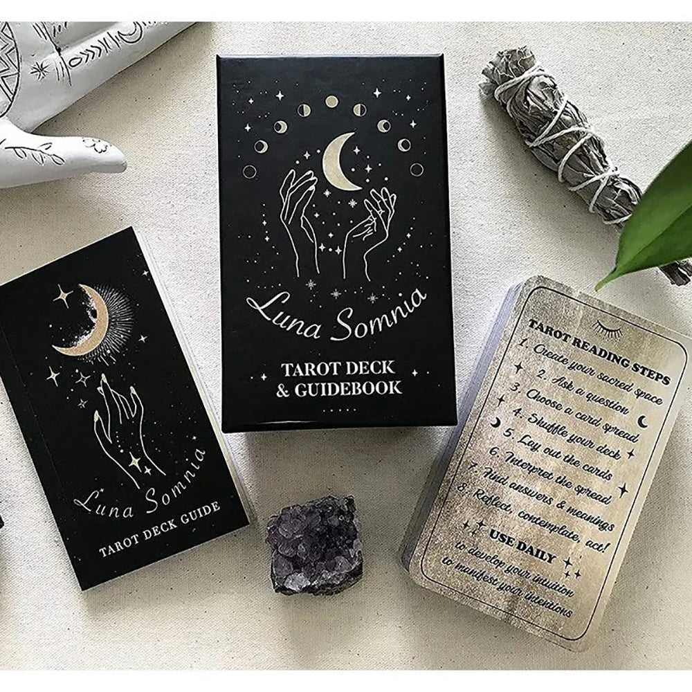 78 Cards/Deck Shores Of Moon Luna Somnia Tarot Complete Full Deck Starry Dreams Celestial Astrology Witchy Divination Tool Gifts