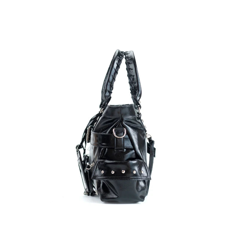 New Fashion Rivet Motorcycle Bag Casual Ladies Versatile Texture Handbag Fashionable Commuting Versatile Shoulder Messenger Bag