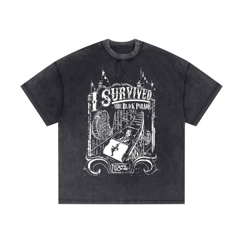 Washed Vintage My Chemical Romance 2007 Tour T Shirt Men Women Parade Punk Emo Rock Band T-shirts Man Fashion Oversized T Shirts