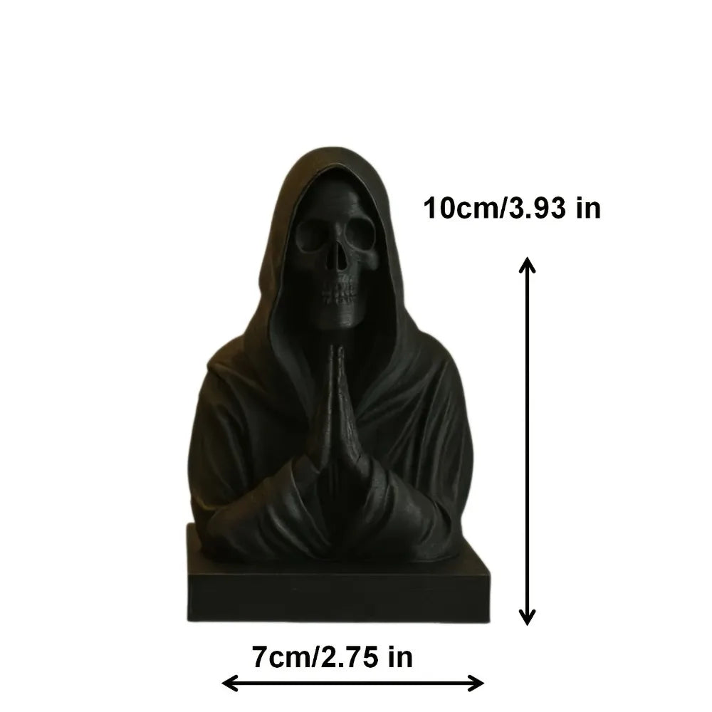 A dark aesthetic, black death skull decoration-Gothic art decoration is suitable for study/Halloween/secret room decoration.