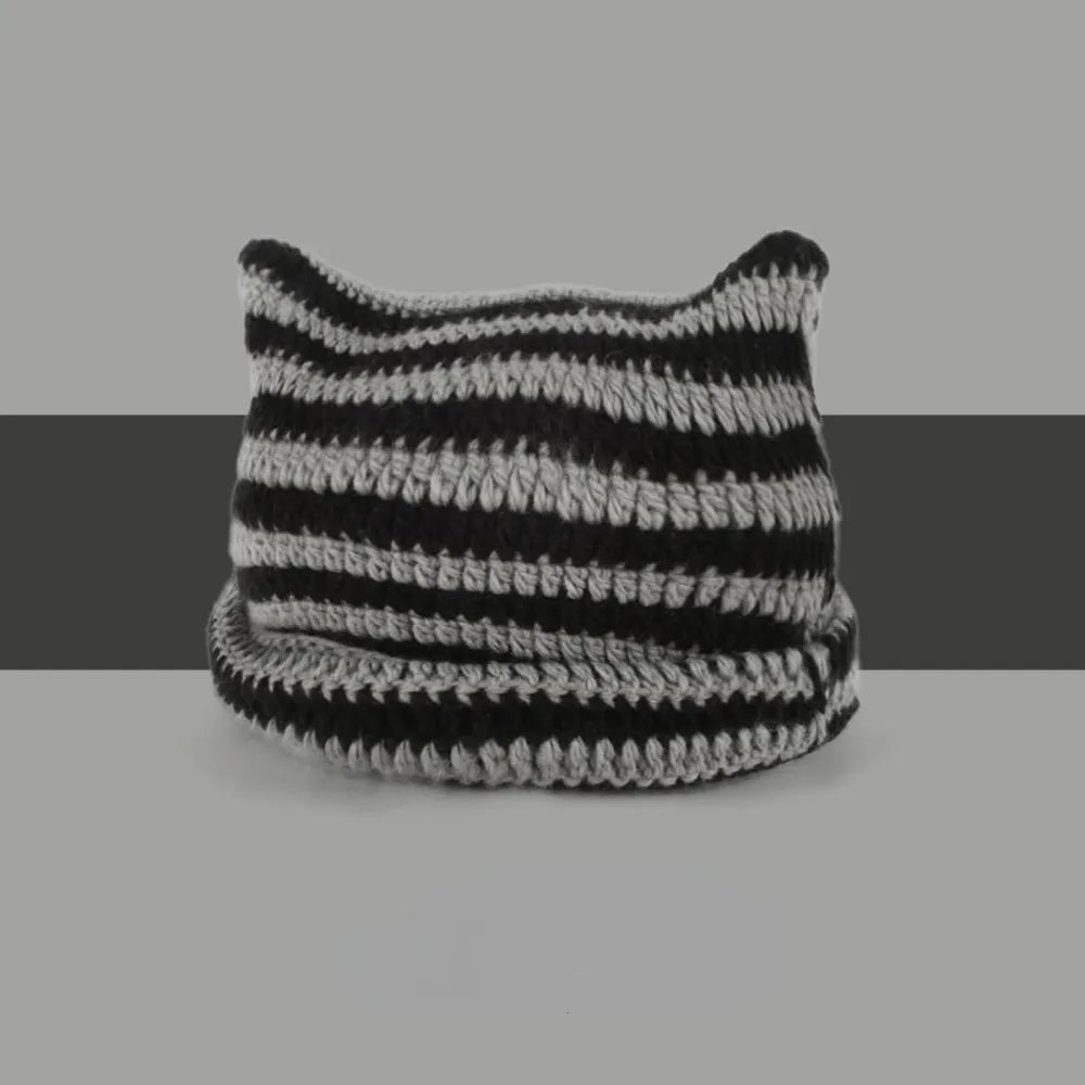 Crochet Hats for Women Cat Beanie Vintage Beanies Women Fox Hat Grunge Accessories Slouchy Beanies for Women