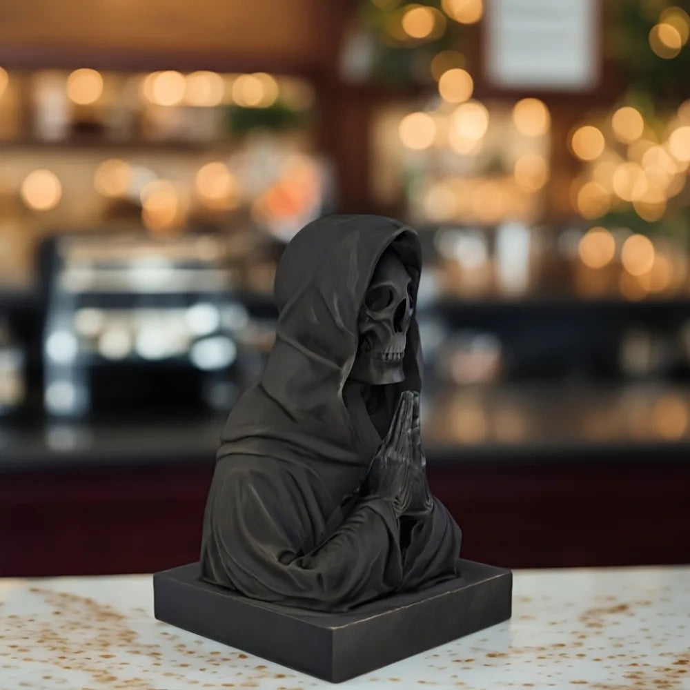 A dark aesthetic, black death skull decoration-Gothic art decoration is suitable for study/Halloween/secret room decoration.