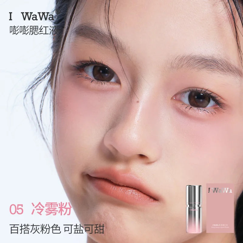 I wawa Bang Bang Liquid Blush,Cheek & Lip Tint,Natural Water Glow Dewy Finish,Long-Lasting Face Makeup Blusher Stick