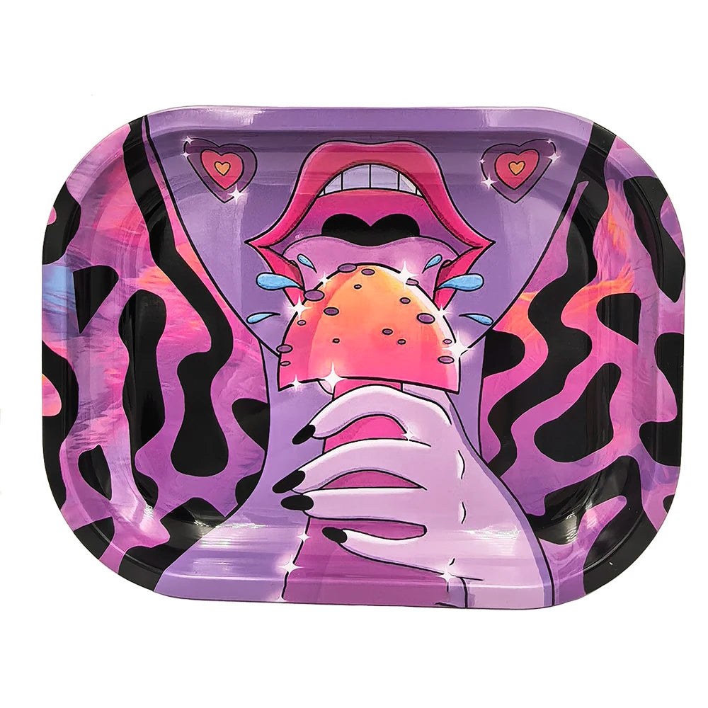 7X5.5inch Metal Tobacco Rolling Tray Multi Cigarette Dish Tin Storage Plate Roller Container 18*14cm Ashtray Rolling Tray