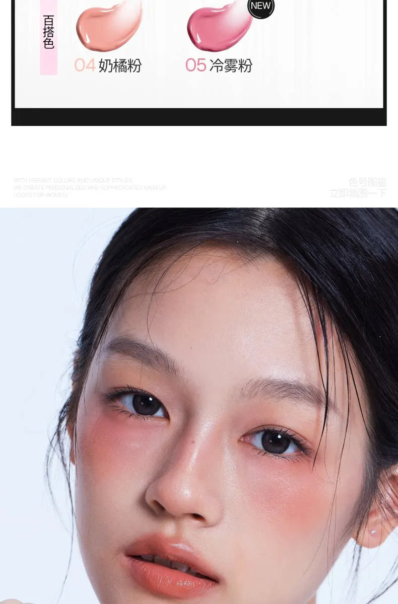 I wawa Bang Bang Liquid Blush,Cheek & Lip Tint,Natural Water Glow Dewy Finish,Long-Lasting Face Makeup Blusher Stick
