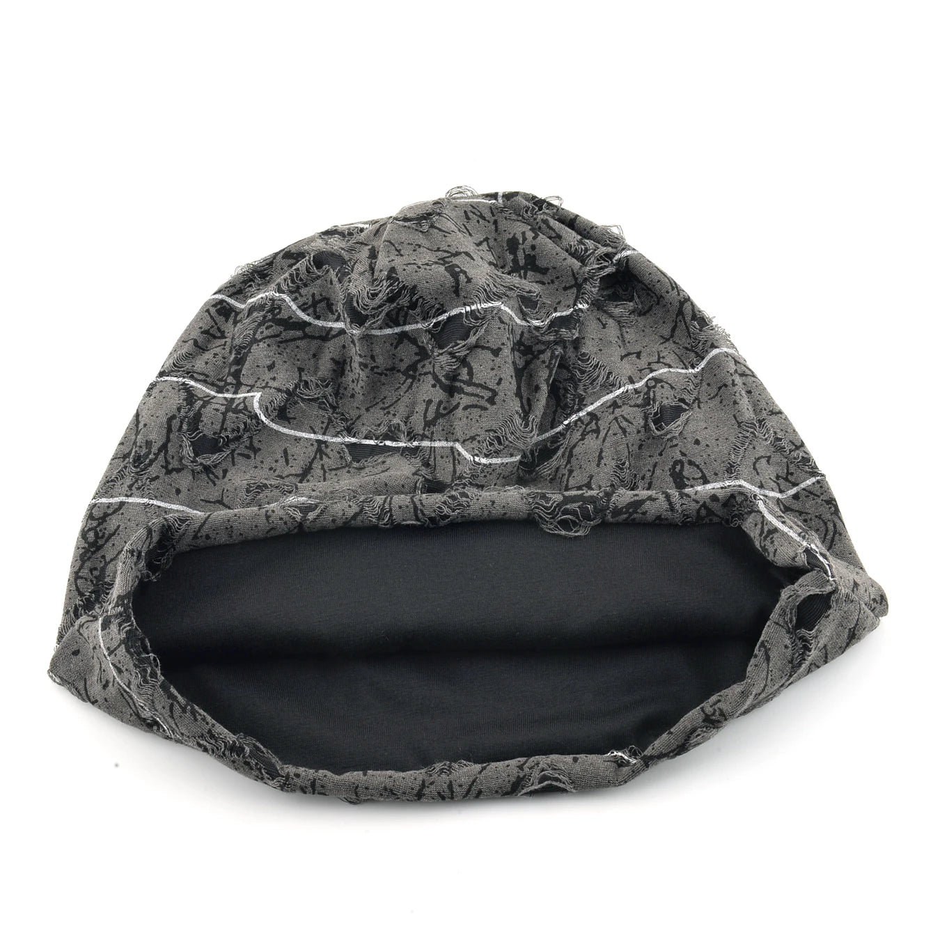 Distressed marble print Beanie Men Unisex Vintage Streetwear Hip Hop Hat Women's Spring Fall Knit Cap For Casual Sport