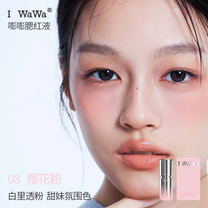 I wawa Bang Bang Liquid Blush,Cheek & Lip Tint,Natural Water Glow Dewy Finish,Long-Lasting Face Makeup Blusher Stick