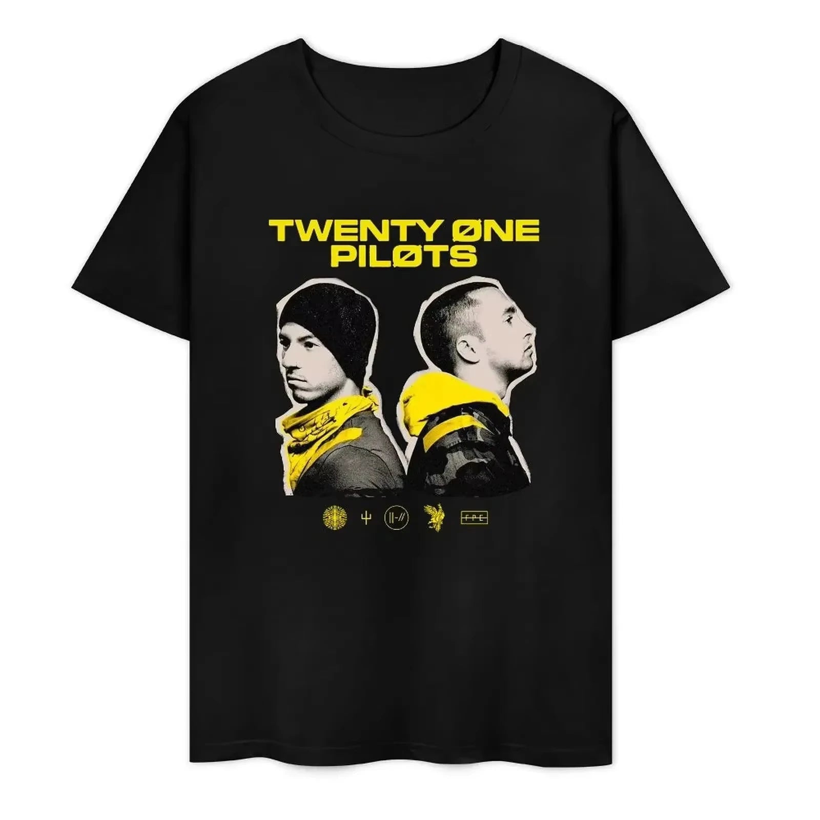 Twenty One Pilots Band World Tour Back T-shirt Women Men Short Sleeve Oversized Rapper Hip Hop Punk Street Harajuku Unisex Tees