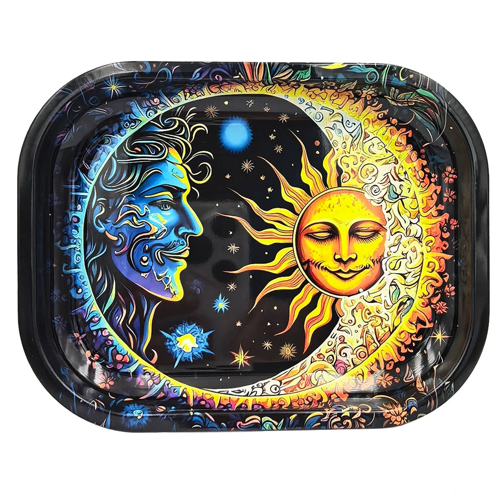 7X5.5inch Metal Tobacco Rolling Tray Multi Cigarette Dish Tin Storage Plate Roller Container 18*14cm Ashtray Rolling Tray