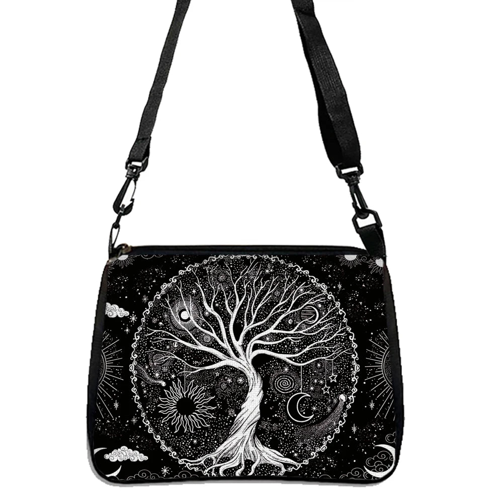 Fantasy Magic Tree Double-sided Printed Shoulder Bag, Daily Travel Shopping Bag Casual Crossbody Bag 5.21
