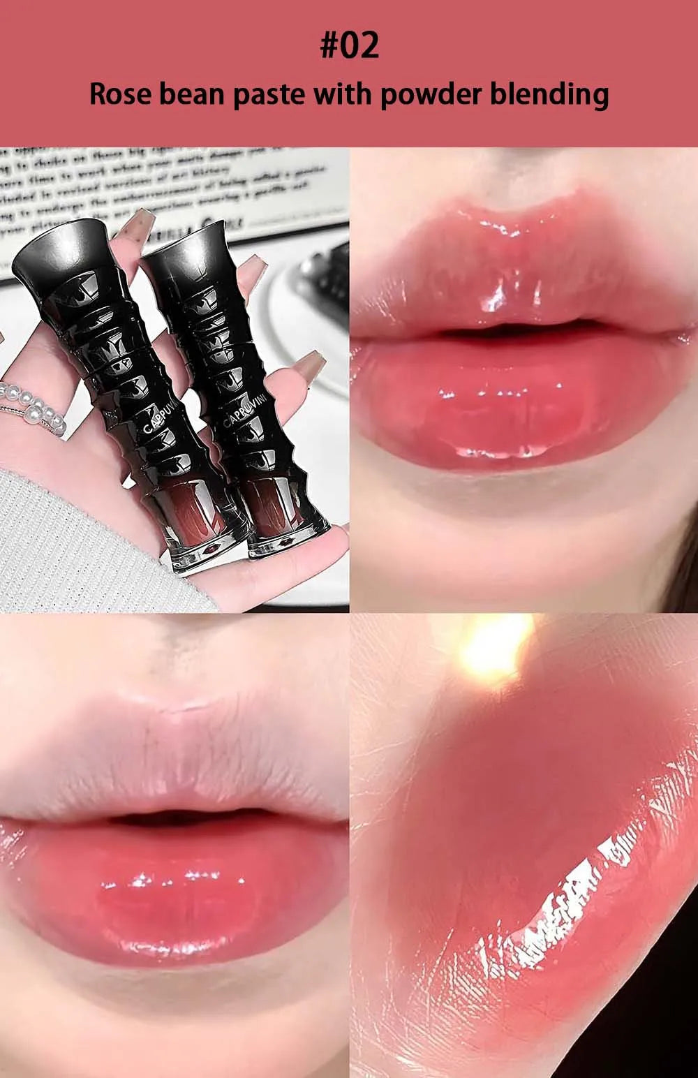 Punk Dark Red Lip Gloss Mirror Shine Silky Moisturizing Texture Lip Glaze Non-Sticky Chocolate Red Cherry Watery Glossy Lip Tint